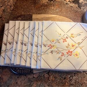 Vintage Oleg Cassini Set Of 9 Fabric Napkins Festive Holidays Tablescape
